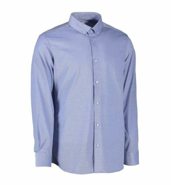 Blue Modern Fit Cotton Jersey  Shirt