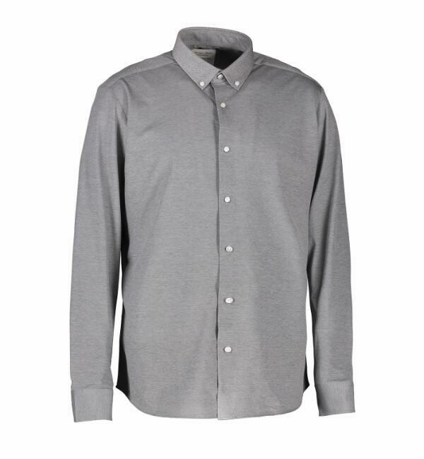 Grey Modern Fit Cotton Jersey  Shirt