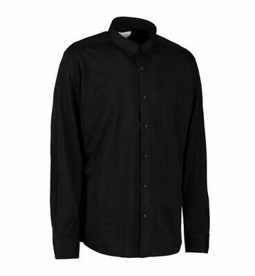 Black Modern Fit Cotton Jersey  Shirt
