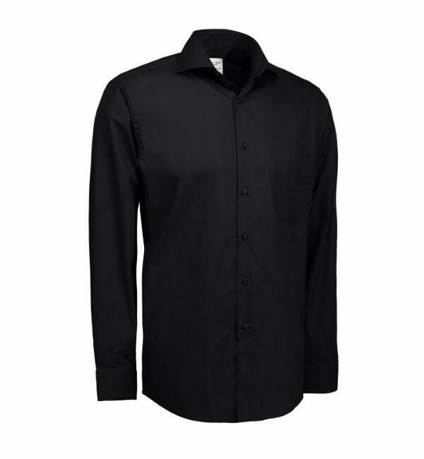 Black Poplin  Modern Fit Shirt