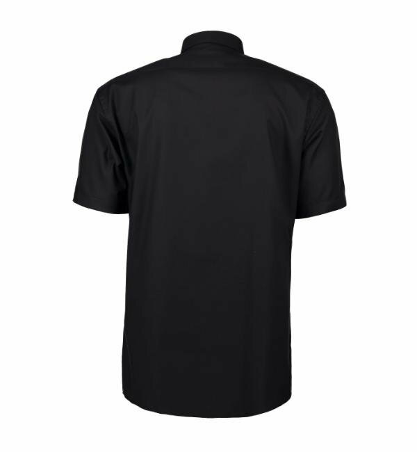 Black Fine Twill - Short Sleeve Modern Fit