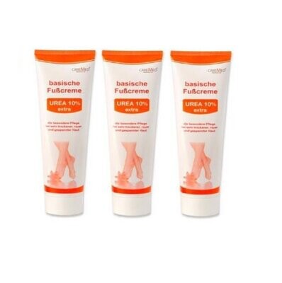 CareMed basische Fußcreme UREA 10% extra 3x 75ml