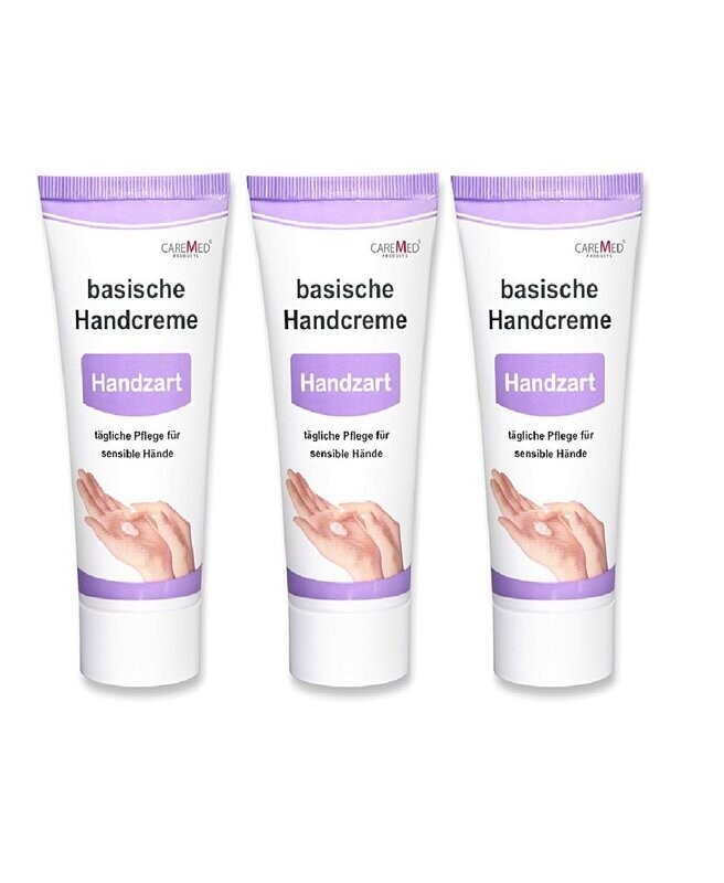 CareMed  basische Handcreme Handzart  3x 75ml Tube
