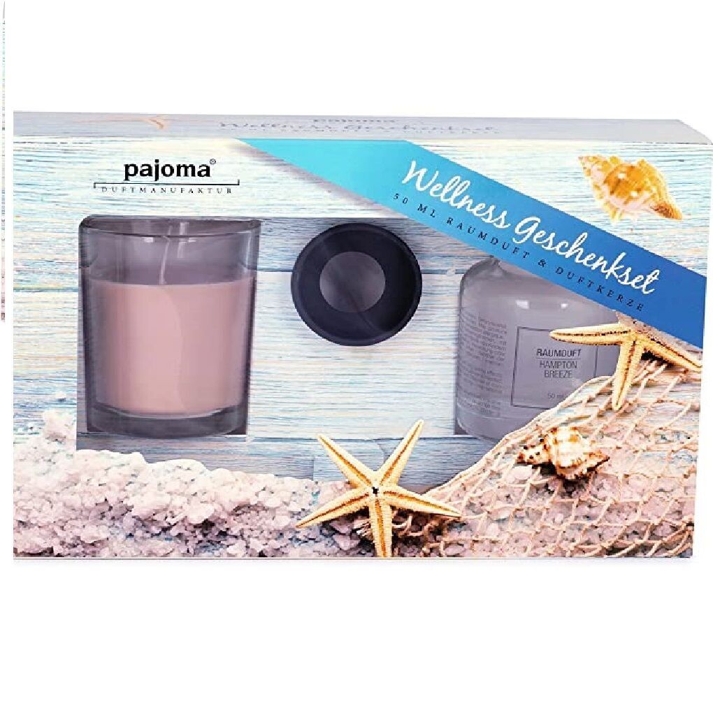 pajoma Wellness Maritim Geschenkset, 50 ml Raumduft + 45g Duftkerze Hapton Breez
