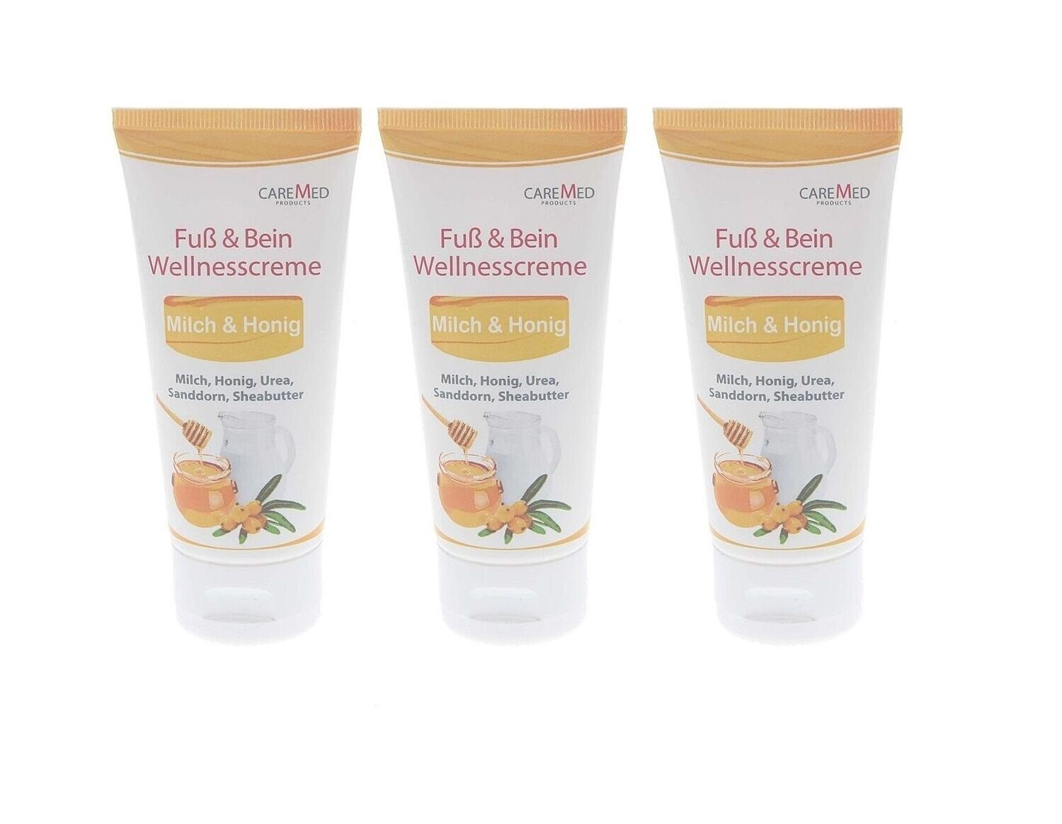 CareMed - Regenerierende Fußcreme Milch & Honig 3x75ml