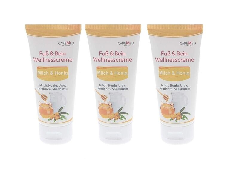 CareMed - Regenerierende Fußcreme Milch & Honig 3x75ml