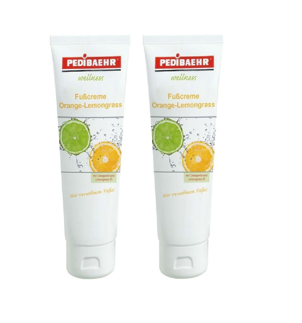 PEDIBAEHR - Wellness Frucht Fußcreme Orange Lemongras 2x 125ml