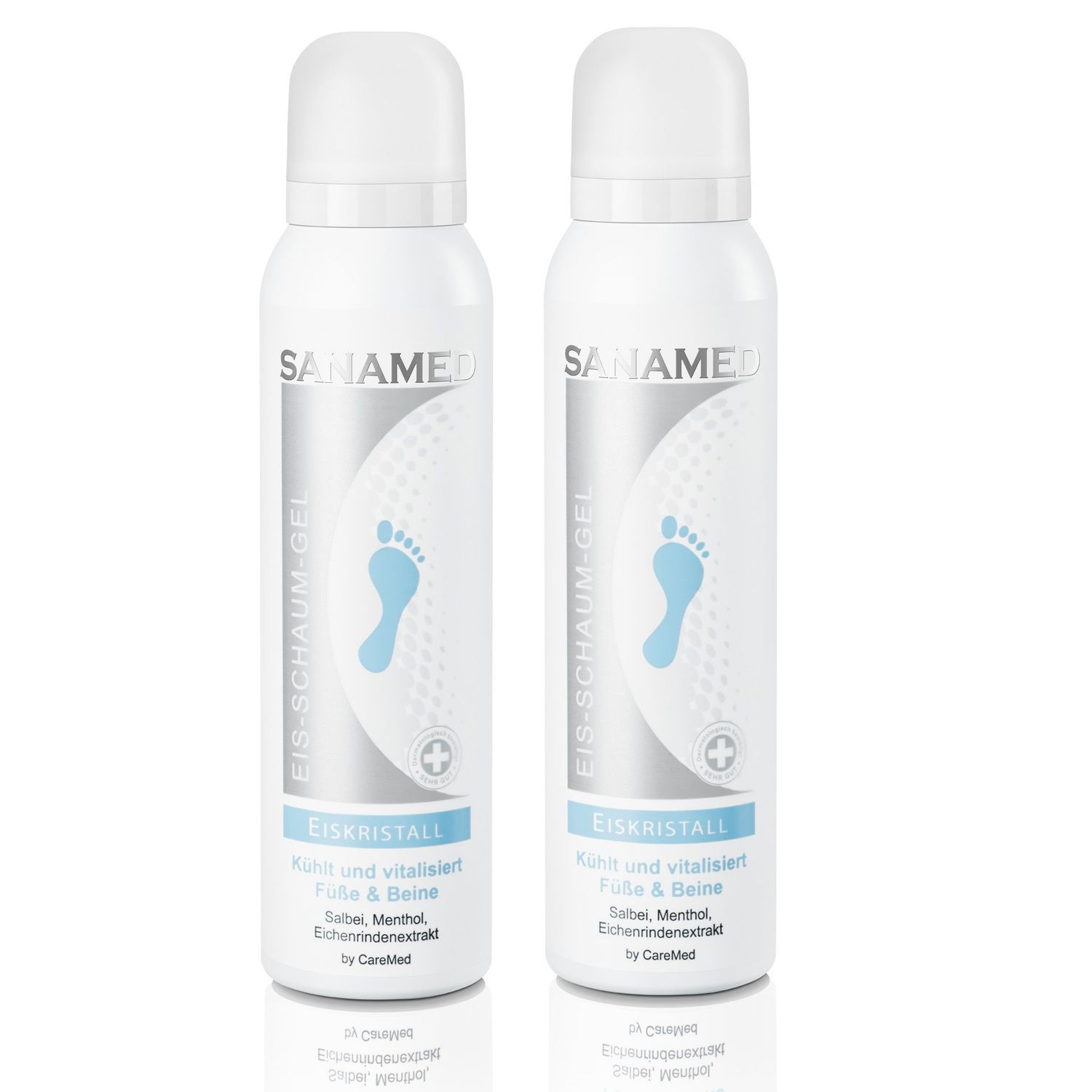 Sanamed Eis Schaum Creme, Eiskristall, Fußschaum 2x 150ml Dose