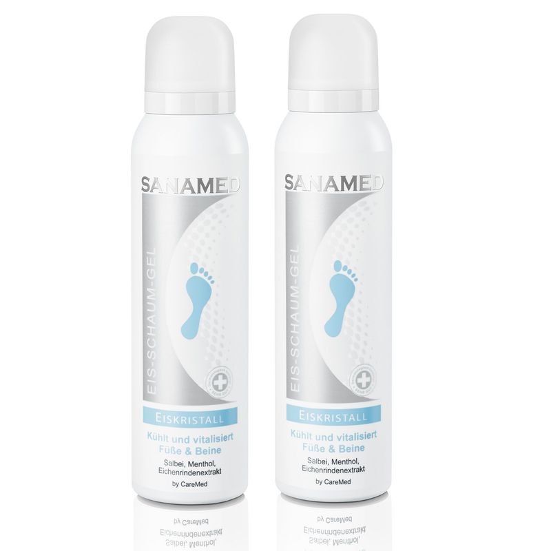 Sanamed Eis Schaum Creme, Eiskristall, Fußschaum 2x 150ml Dose
