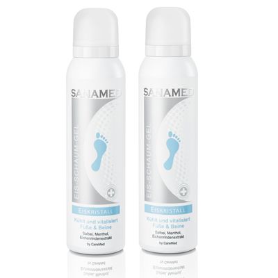 Sanamed Eis Schaum Creme, Eiskristall, Fußschaum 2x 150ml Dose
