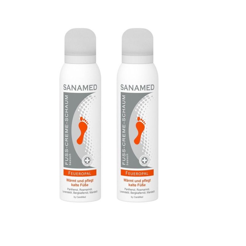 SANAMED - Fuß-Creme-Schaum "Feueropal" 2x 150ml