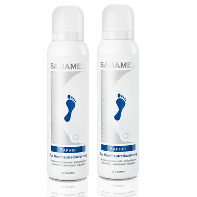 Sanamed Fuß Creme Schaum, Saphir, bei Hornhaut, Schrunden, mit Urea 150ml Dose