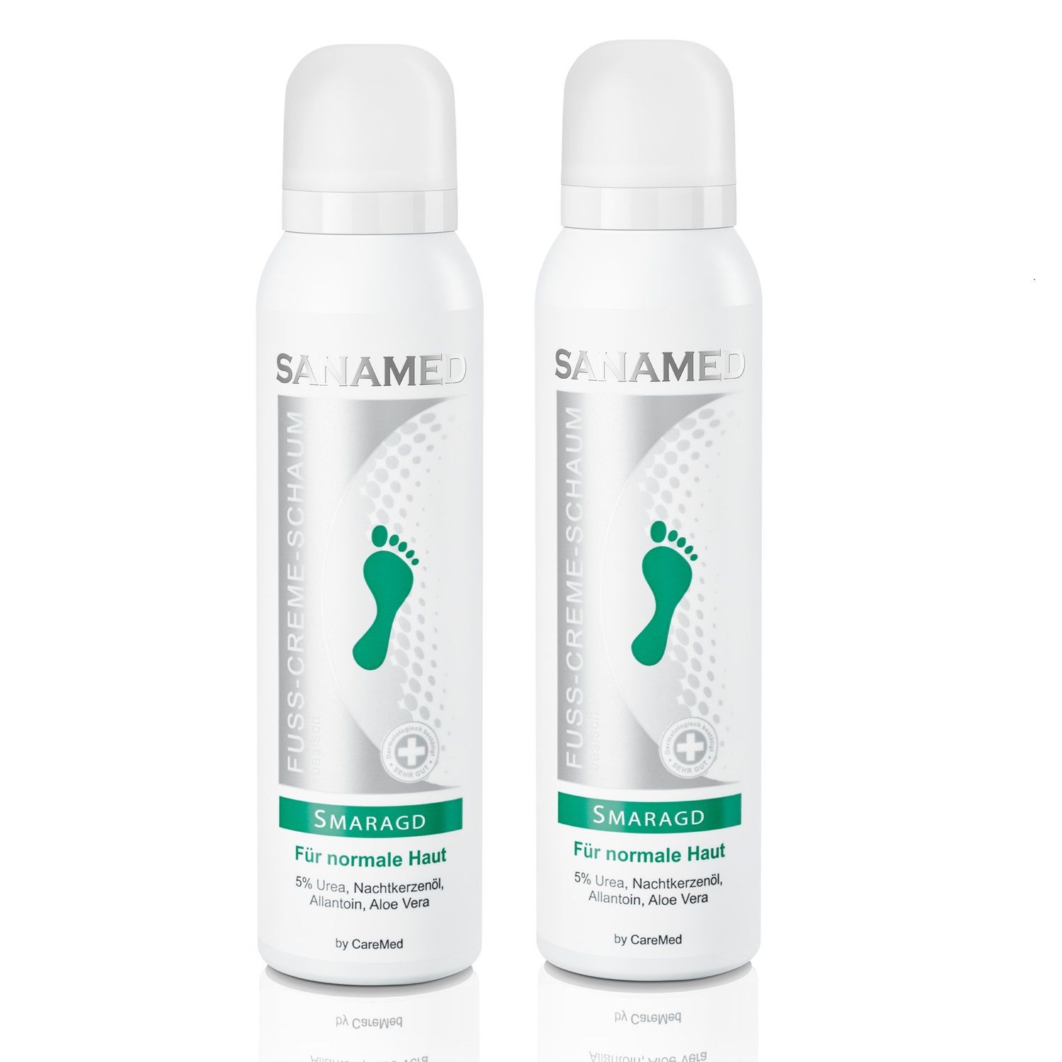 Sanamed - Fuß Creme Schaum Smaragd 2x 150ml Dose