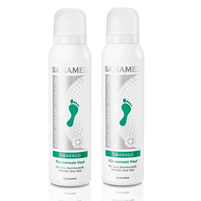 Sanamed - Fuß Creme Schaum Smaragd 2x 150ml Dose