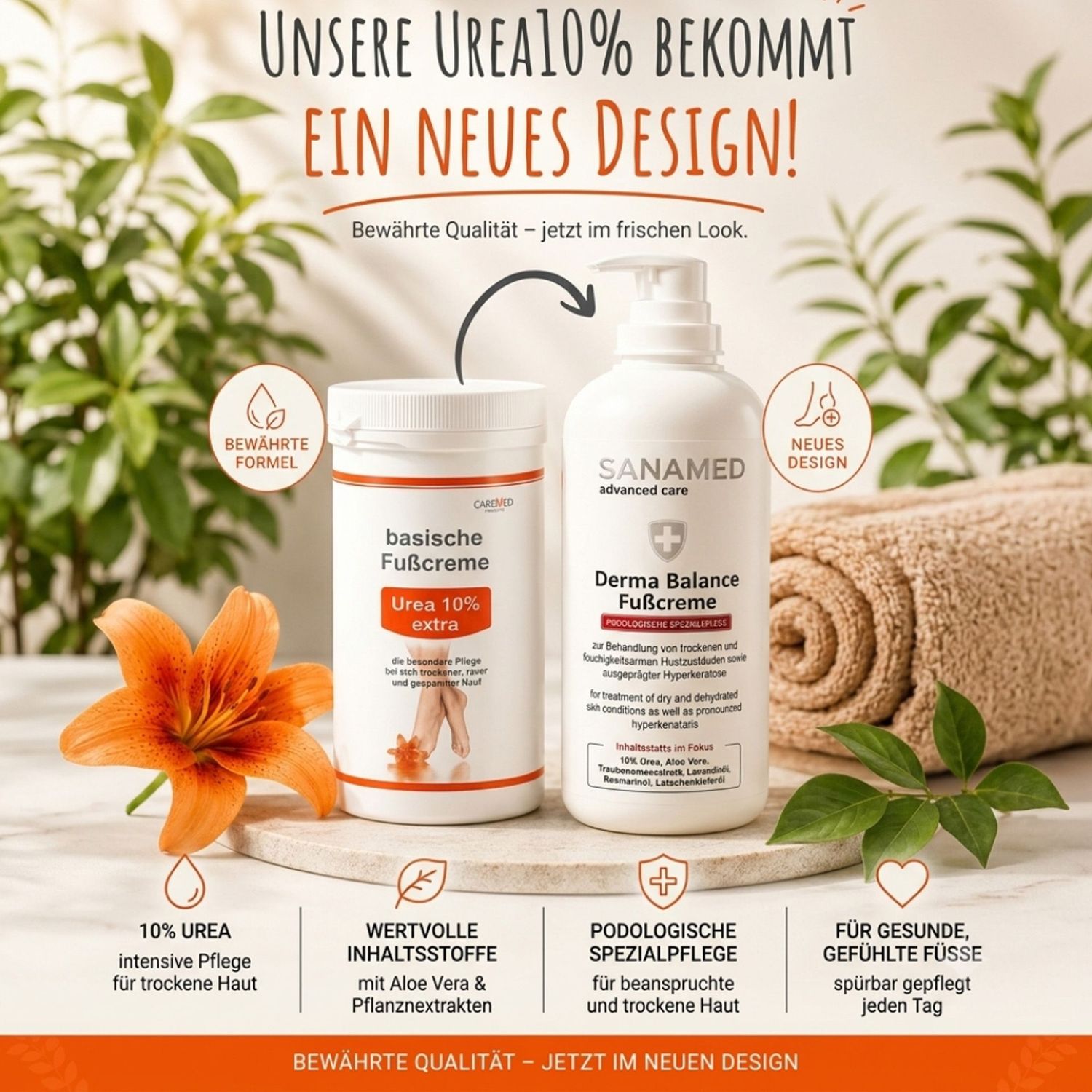 CareMed - basische Fußcreme UREA 10% extra 500ml