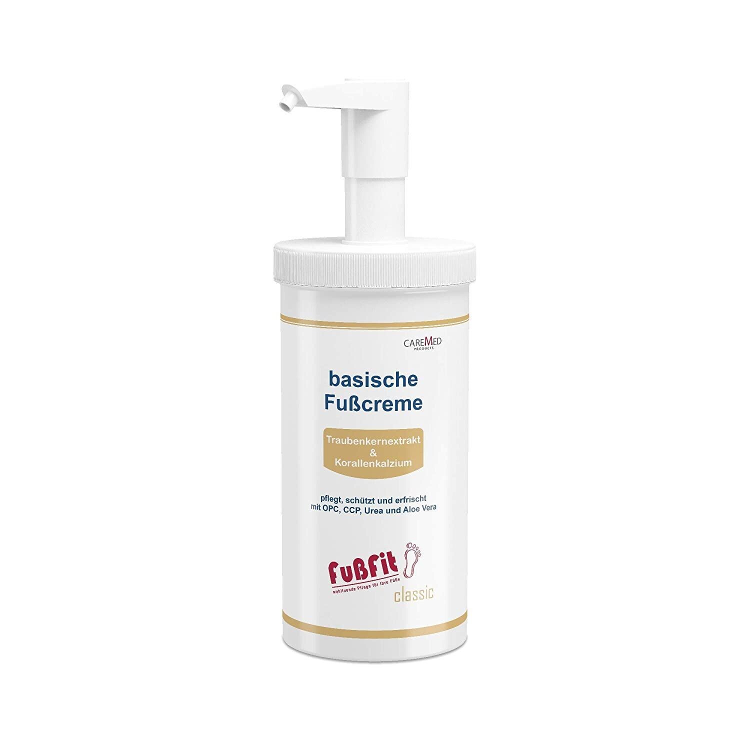 CareMed - basisches Fußcreme FußFit 500ml mit Dosierspender