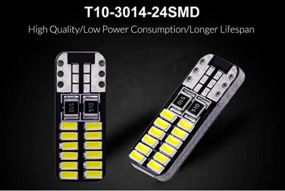 T10 (License plate/Park/Interior) Two Sided LED WHITE