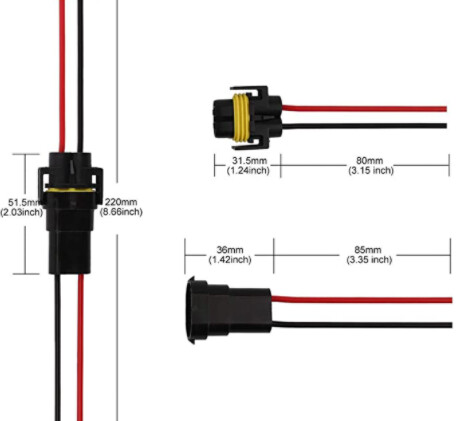 H11/H8 Adapter/ Connector (Pair)