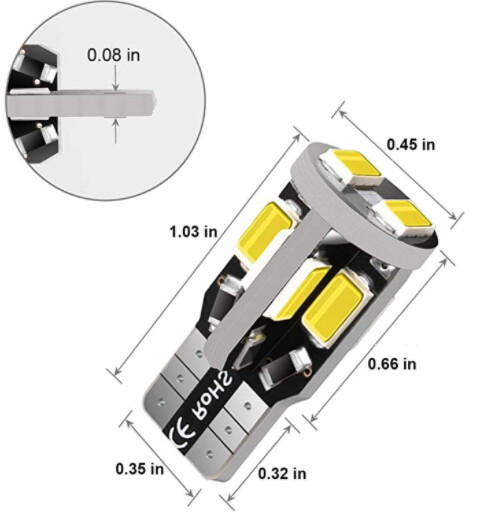 T10 10smd (Park/License plate/Dome) White
