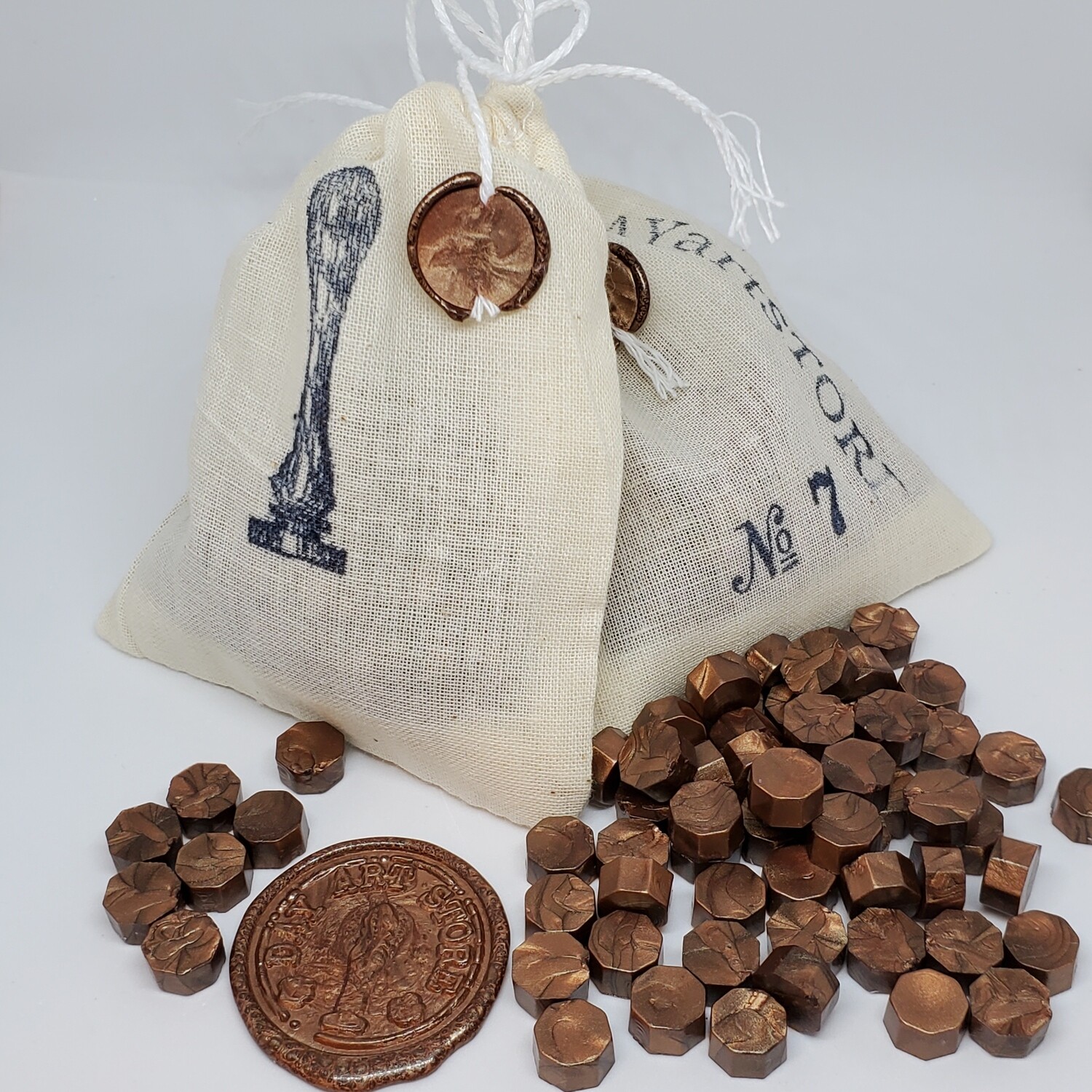 Octagon Wax Seal Beads - No: 07 - Color: Ironstone Copper - 100pcs