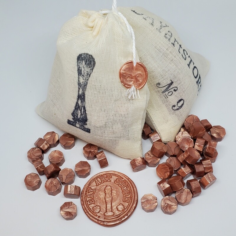 Octagon Wax Seal Beads - No: 09 - Color: Brandy Rose - 100pcs