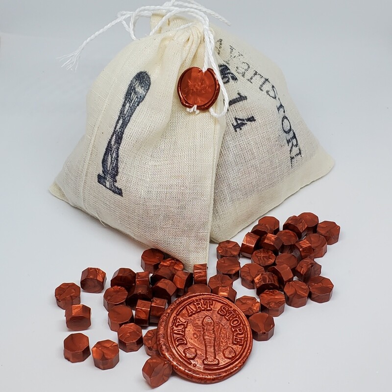 Octagon Wax Seal Beads - No: 14 - Color: Red Gold - 100pcs
