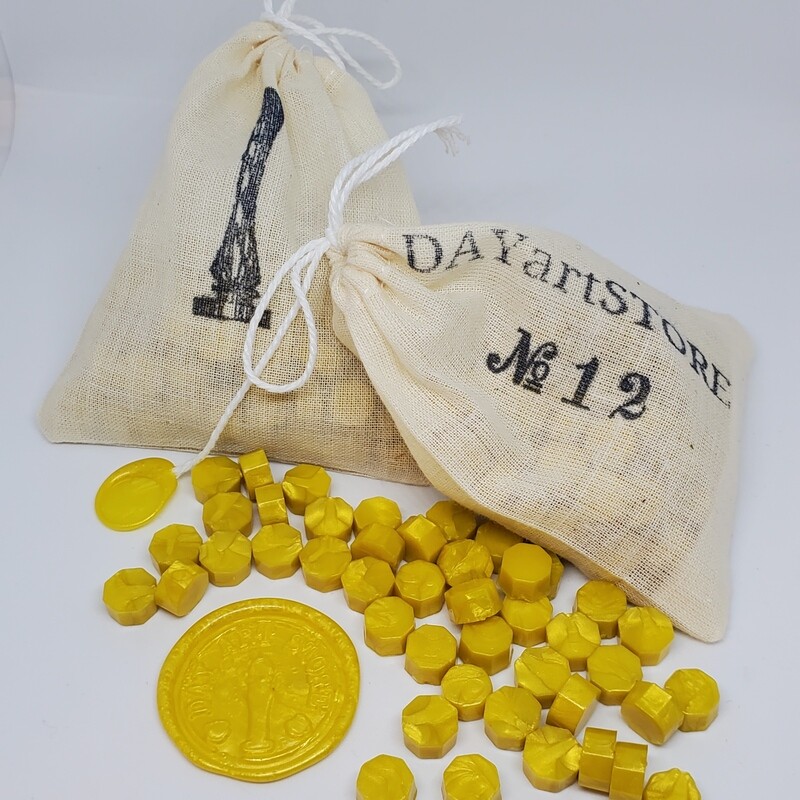 Octagon Wax Seal Beads - No: 12 - Color: Sunflower - 100pcs