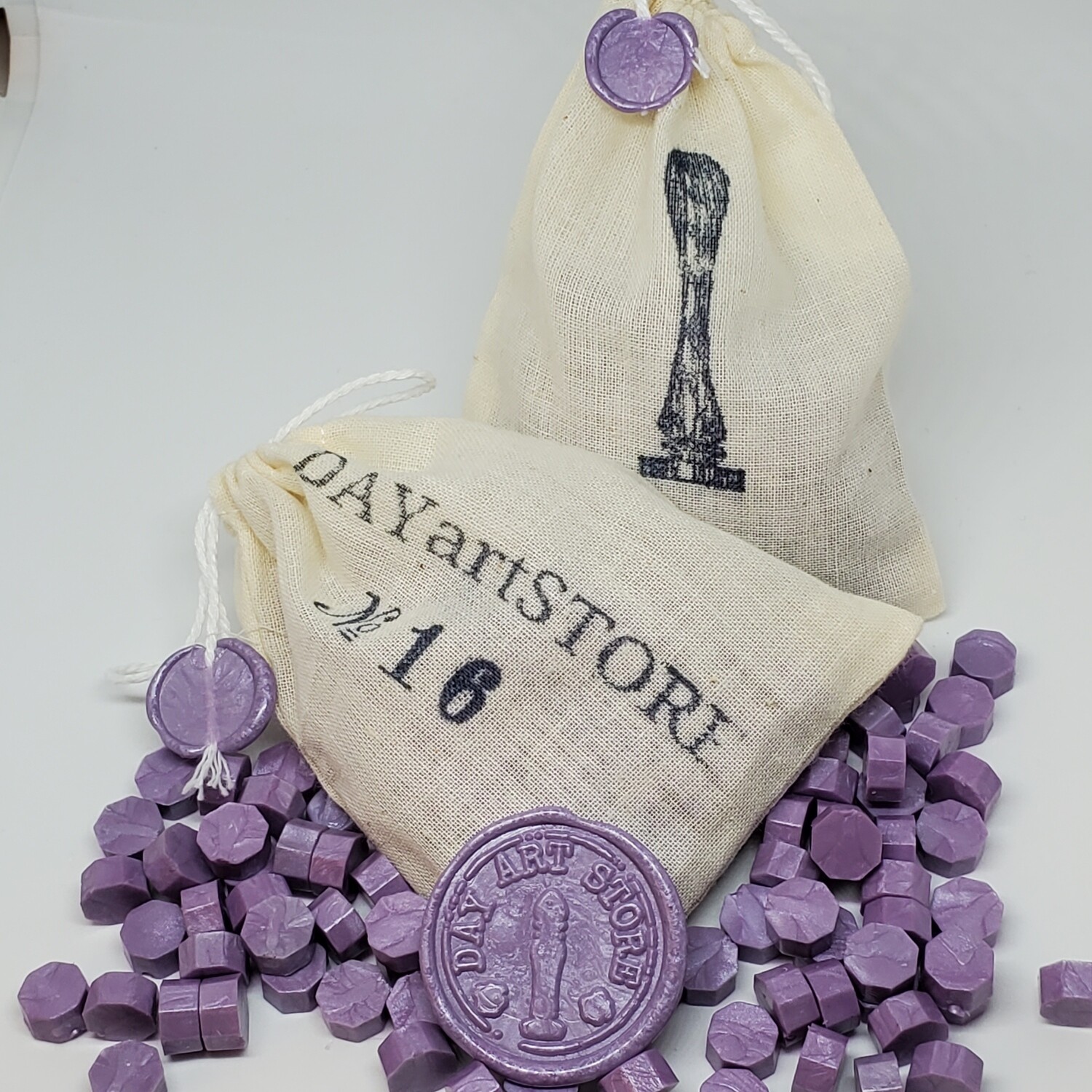 Octagon Wax Seal Beads - No: 16 - Color: Wisteria - 100pcs