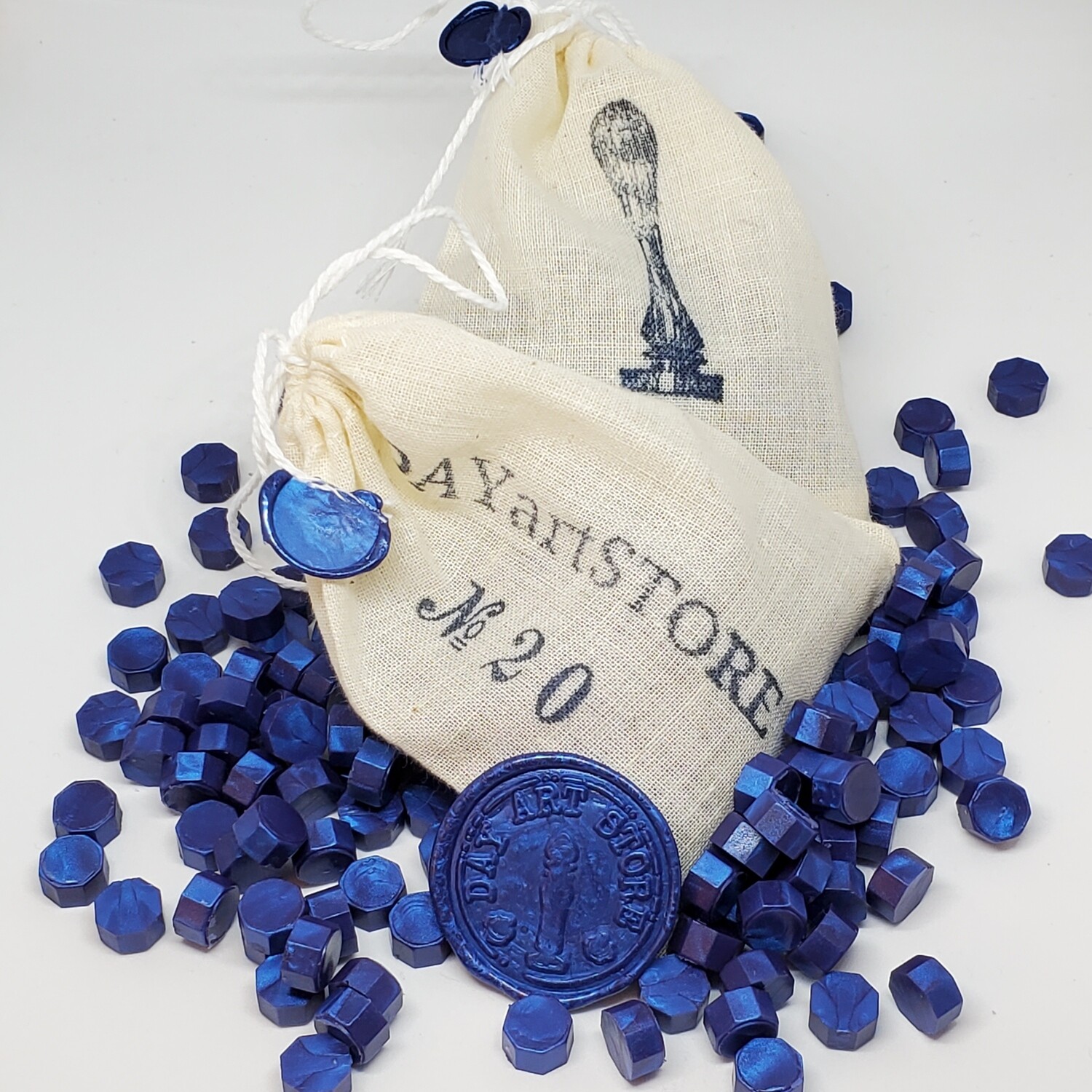 Octagon Wax Seal Beads - No: 20 - Color: Indigo - 100pcs