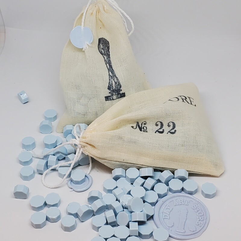 Octagon Wax Seal Beads - No: 22 - Color: Snow Blue - 100pcs