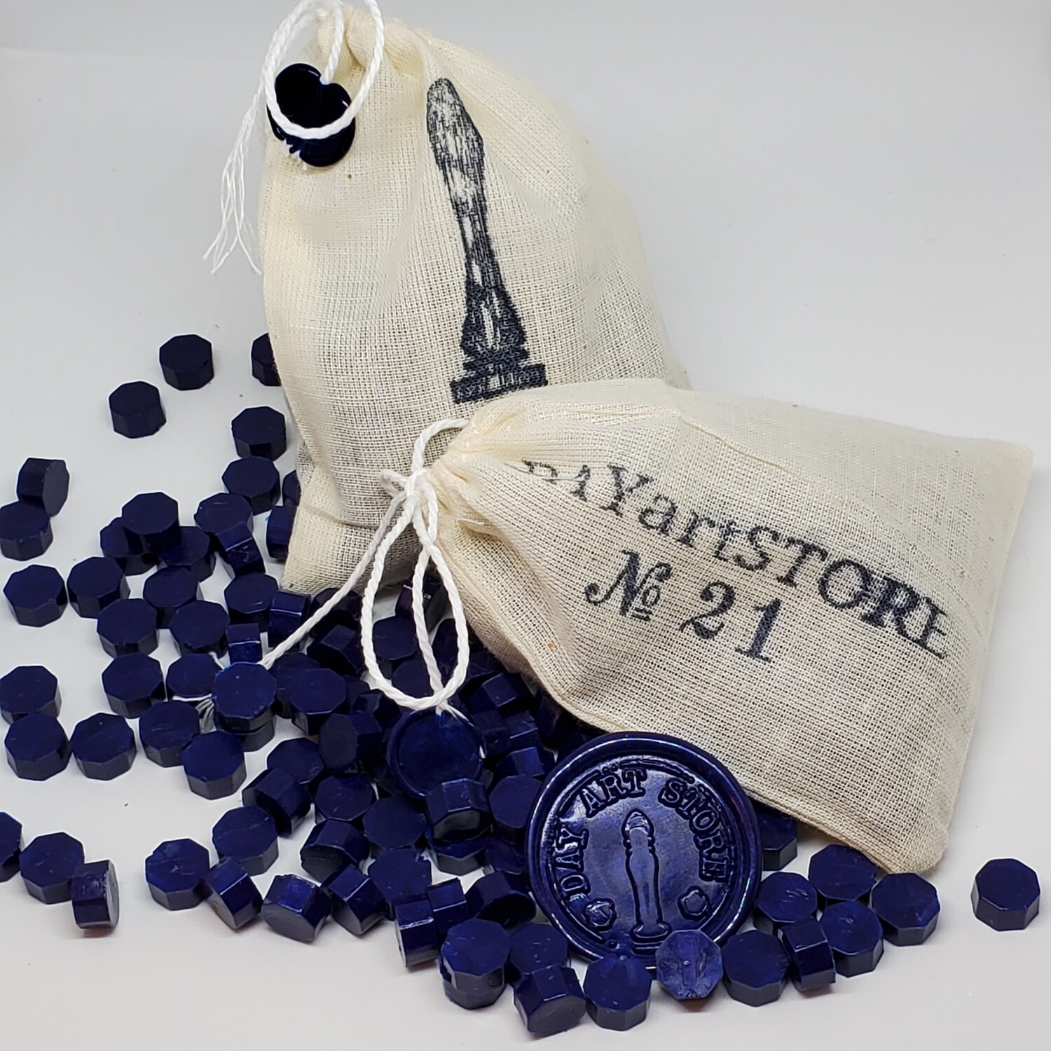 Octagon Wax Seal Beads - No: 21 - Color: Midnight Blue - 100pcs