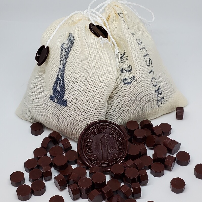 Octagon Wax Seal Beads - No: 25 - Color: Cocoa Bean - 100pcs
