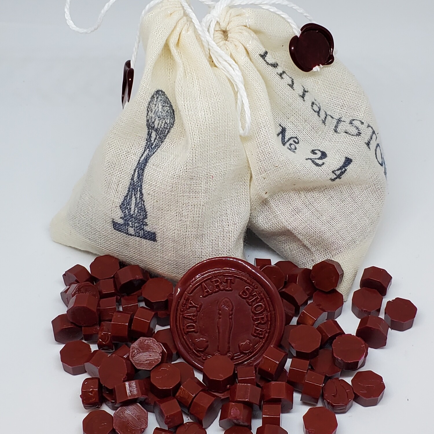 Octagon Wax Seal Beads - No: 24 - Color: Burgundry - 100pcs
