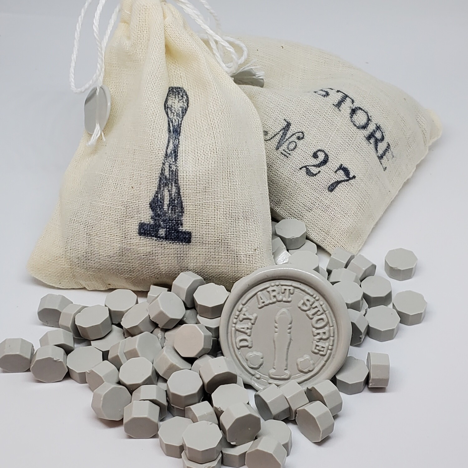 Octagon Wax Seal Beads - No: 27 - Color: Mist Gray - 100pcs