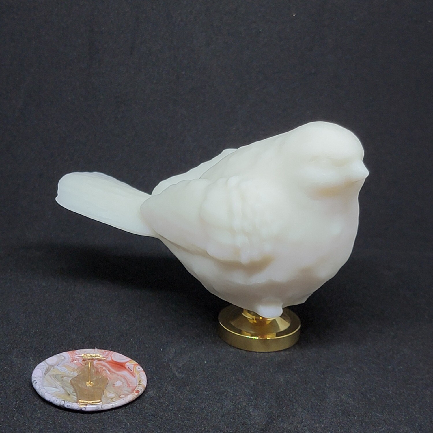 Bird Wax Seal Stamp Handle - Model 2 - Sparrow - White