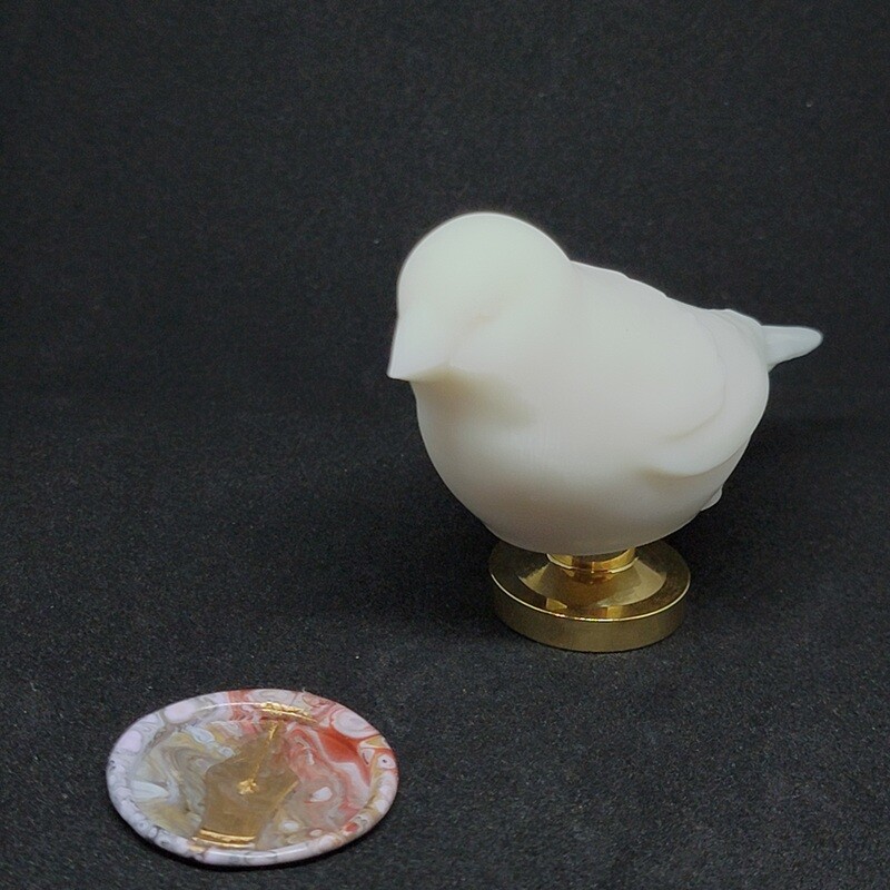 Bird Wax Seal Stamp Handle - Model 3 - White