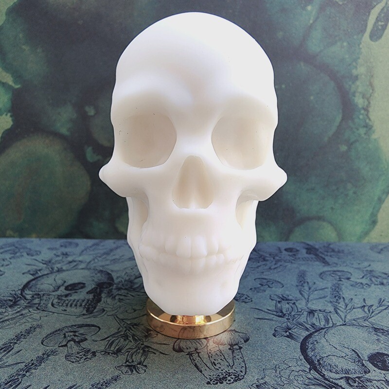 Skull Wax Seal Stamp Handle - White