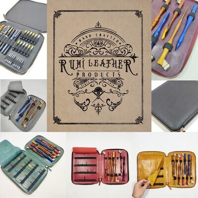Rumi Leather Calligraphy &amp; Pen Cases (Shipping from Turkiye)