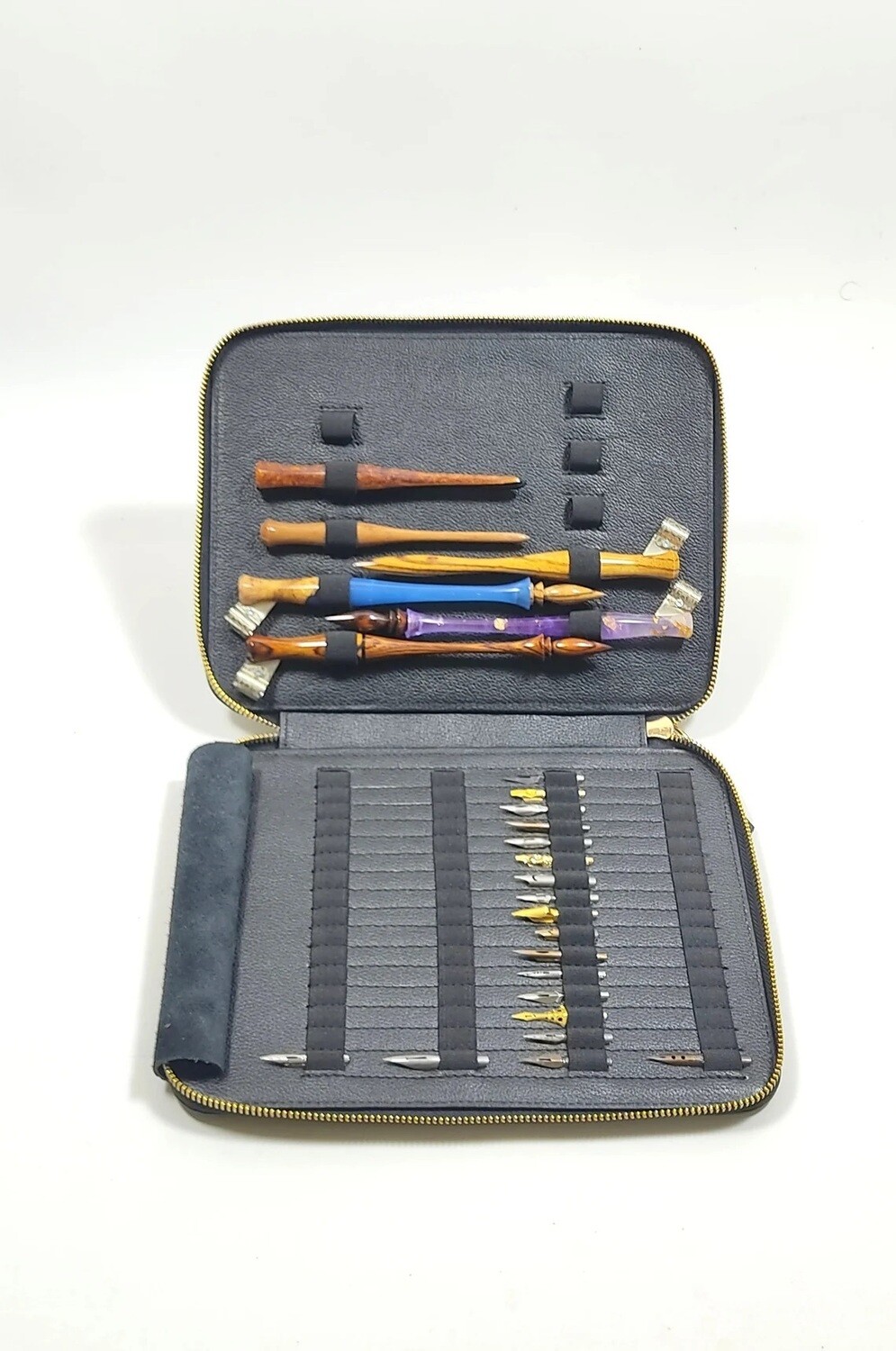 Rumi Leather - Professional Pen Case For Calligraphers - Black