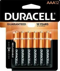 Duracell Coppertop Aaa Alkaline Batteries - Long Lasting, All-Purpose Triple A Battery For Household And Business - 12 Count