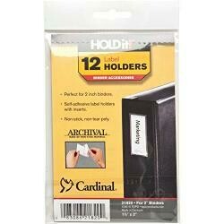 Cardinal Label Holder 1-3/8-Inch X3-Inch 12/Pk Clear