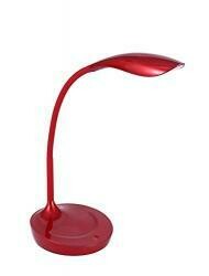 Bostitch Pureoptics Led Gooseneck Desk Lamp With USB Charging Port, 3 Dimming Levels, Touch Control, Red (Vled1502-Rd)