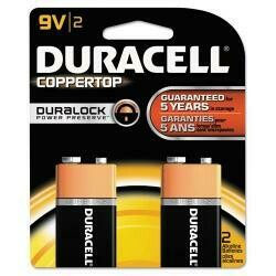 Duracell Coppertop Alkaline Batteries With Duralock Power Preserve Technology, 9V, 2/Pk