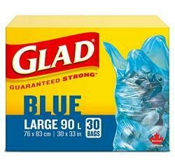 Glad 30 Pack 30" X 33" Blue Garbage Bags