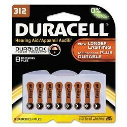 Duracell Zinc Air Hearing Aid Battery 1.4 V Model Da 312 Pack Pack / 8