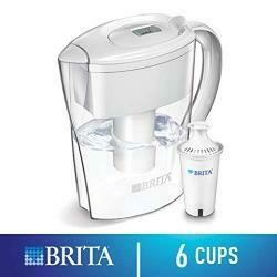 Brita Small 6 Cup Water Filter Pitcher With 1 Standard Filter, Bpa Free û Space Saver, White