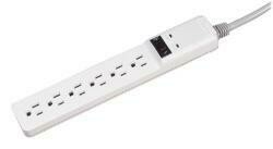 Fellowes 6-Outlet Office/Home Surge Protector, 6 Foot Cord, 450 Joules - Wall Mountable (99012)