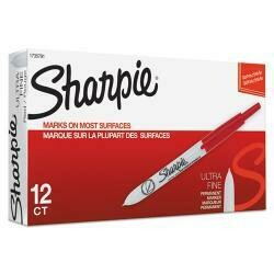 Retractable Ultra Fine Tip Permanent Marker, Red
