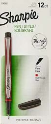 Sharpie Pens, Fine Point, Red, Box Of 12