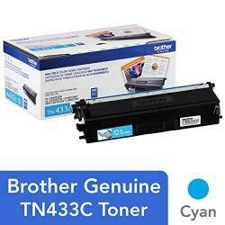 Brother Genuine High Yield Toner Cartridge, TN433C, Replacement Cyan Toner, Page Yield Up To 4,000 Pages, Amazon Dash Replenishment Cartridge, TN433